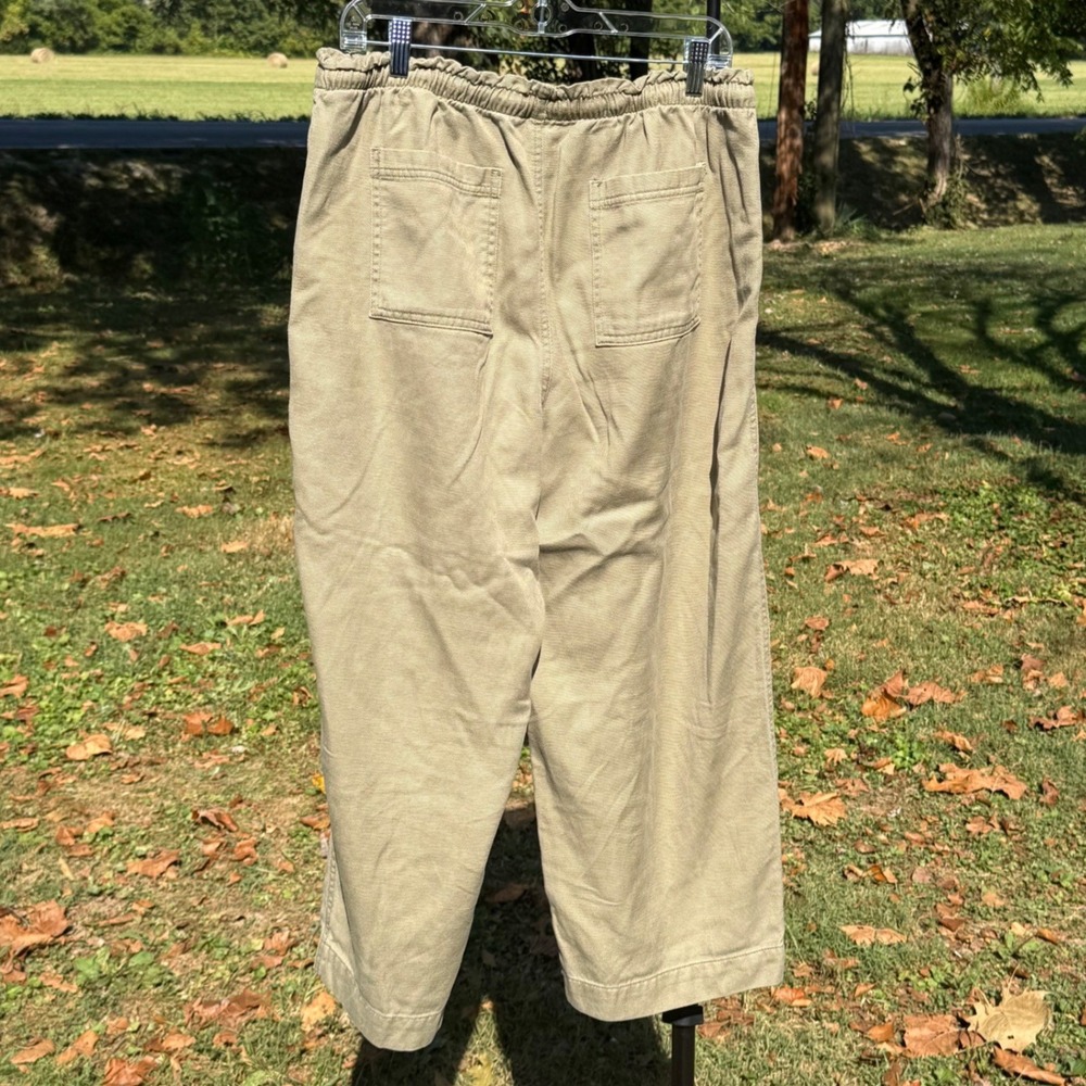 Old Navy Womens Mid-Rise Straight Leg Drawstring Pants Large Olive Green Khaki